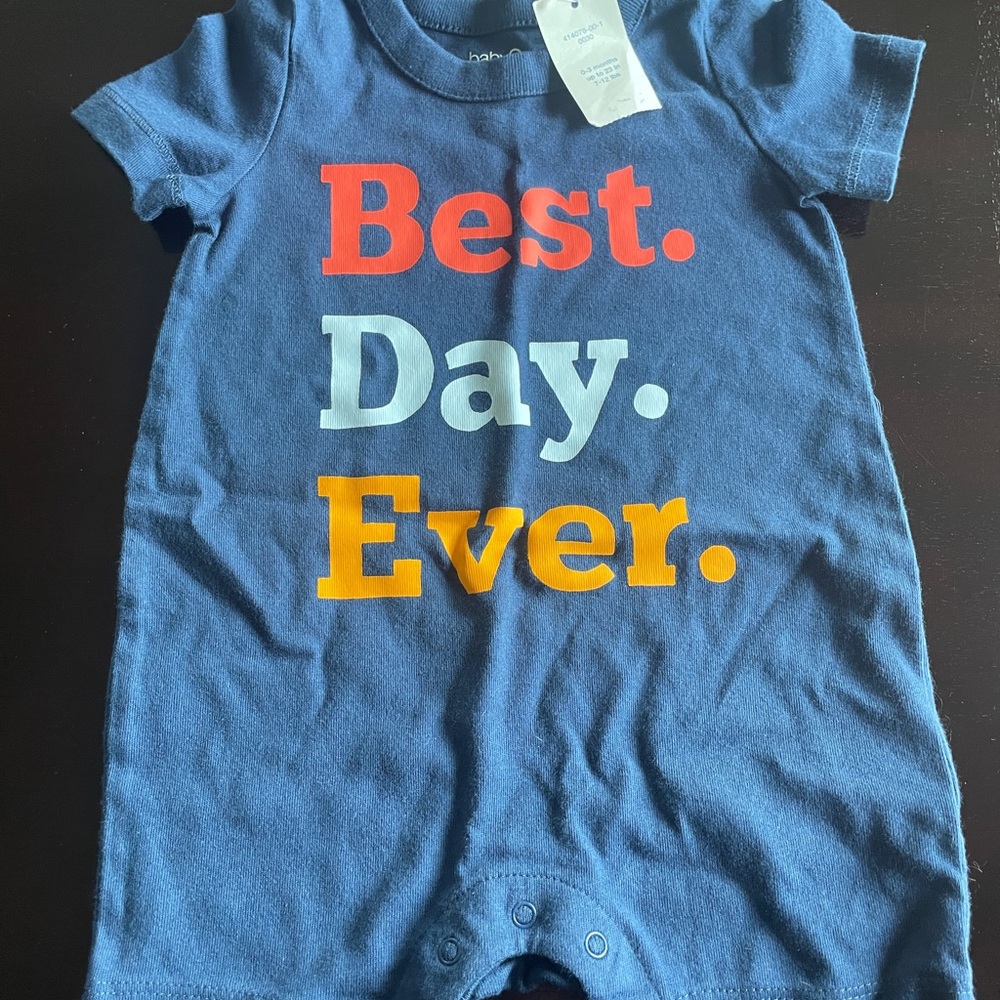 NWT Baby Gap 0-3 Months Blue Onesie